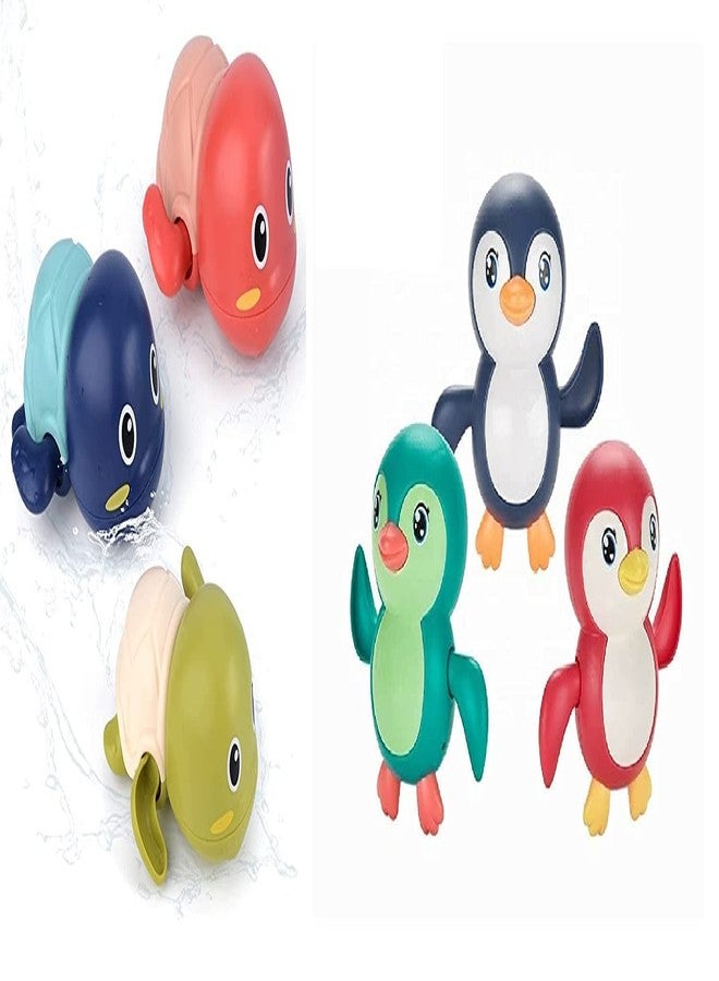 TECH LOGO ELECTRONICS New Bathing Pool Toys Wind Up Swimming Penguin , Turtle Bath Toys for Toddlers , Babies Pack of 2 ( Multicolored) - Image 4